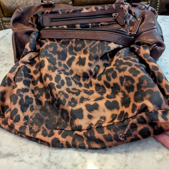 B. Makowsky Brown Leather Hobo Bag